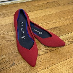 Red The Point Rothy’s size 7.5 point toe flat